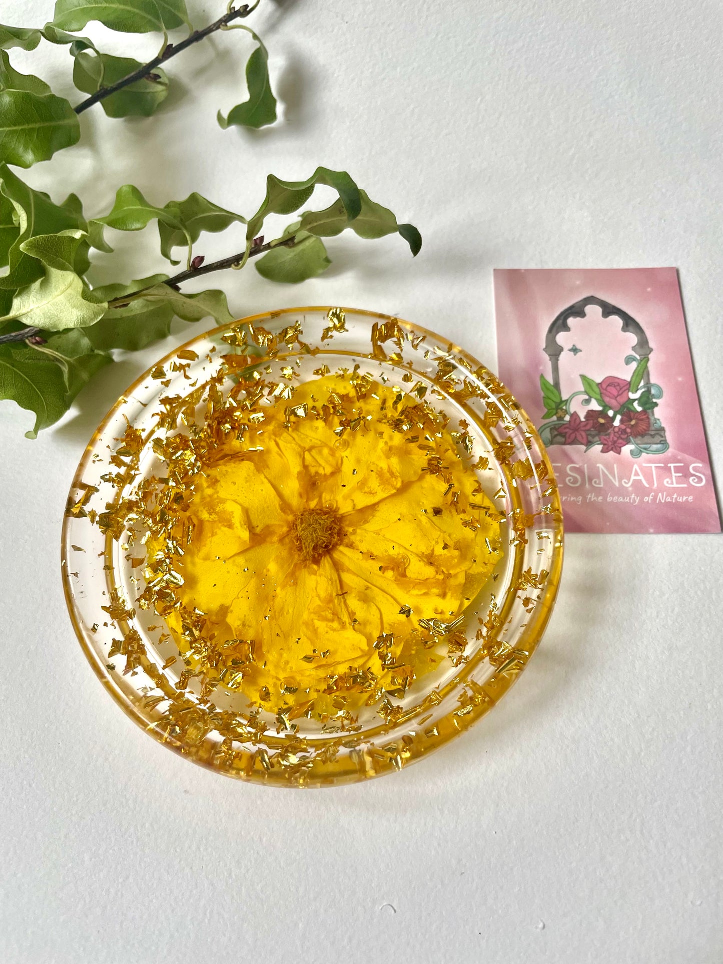 Real rose resin trinket dish