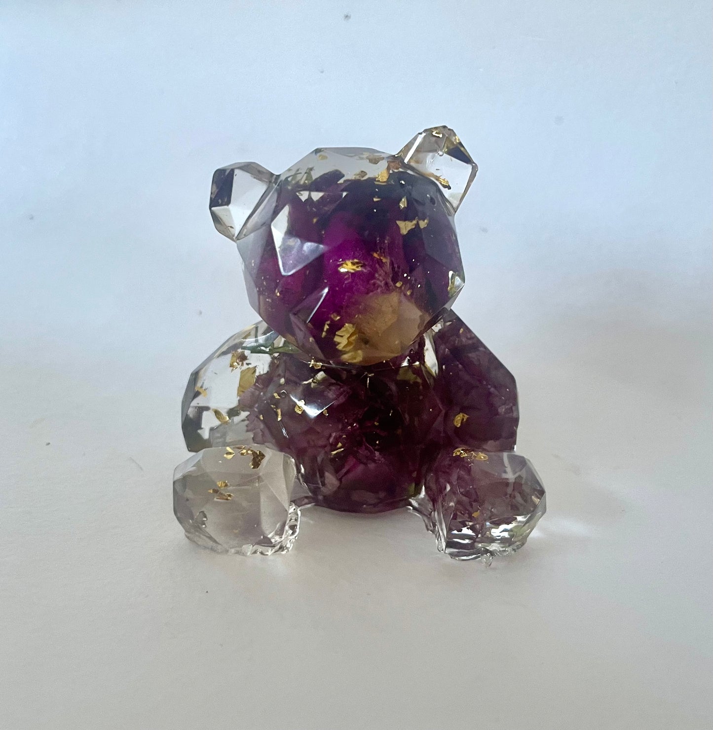 Flower preservation resin teddy bear