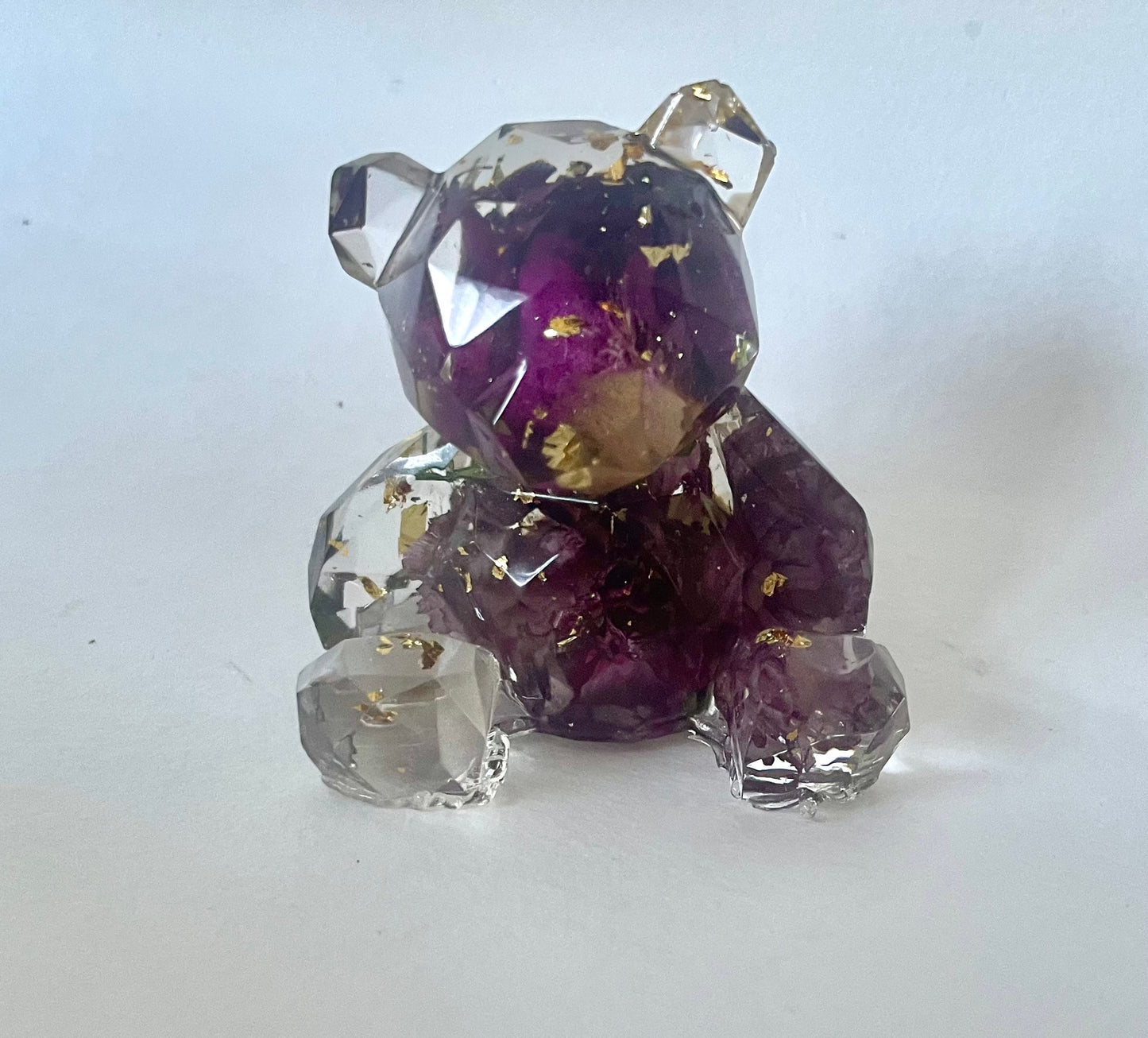 Flower preservation resin teddy bear