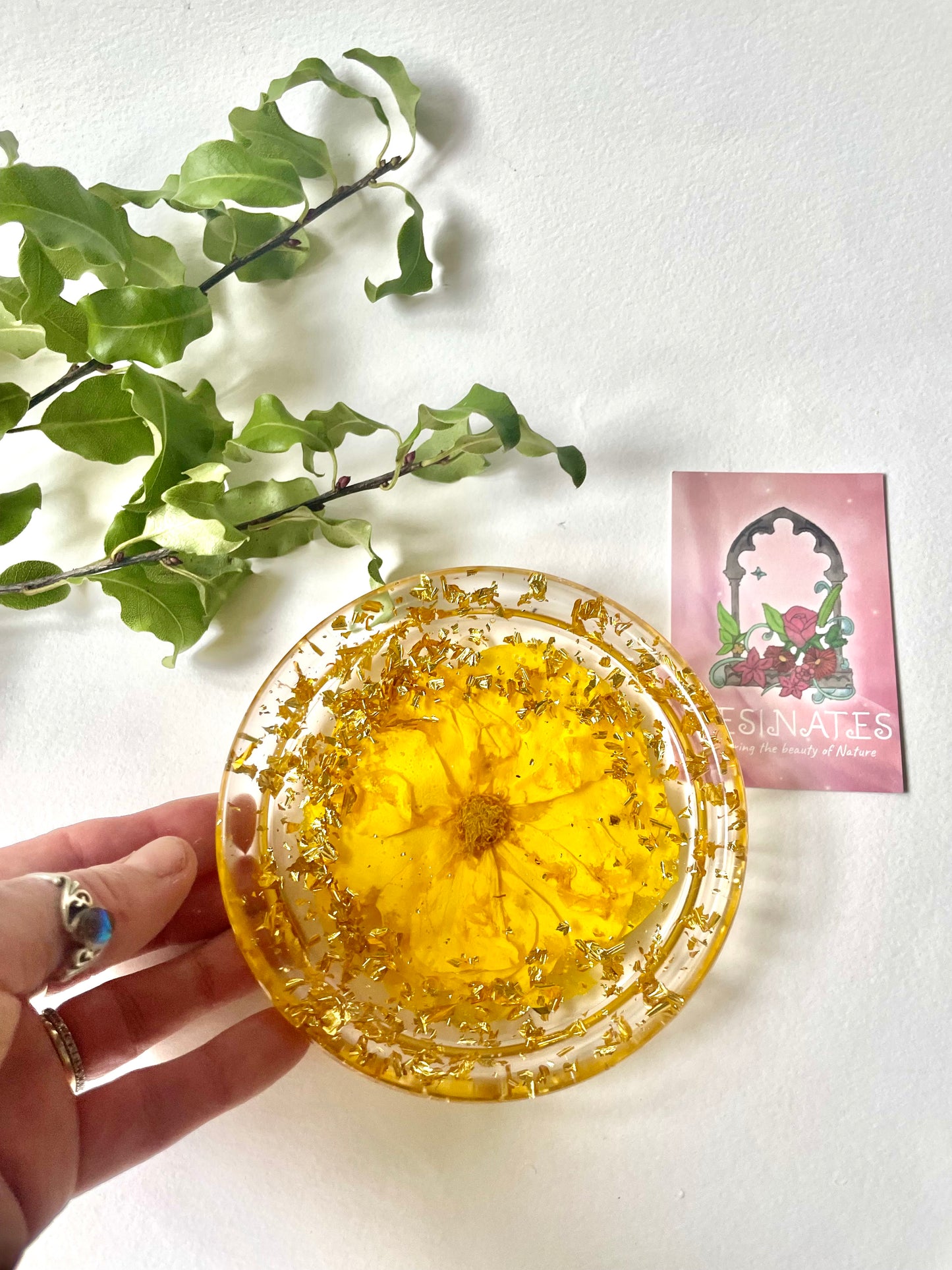 Real rose resin trinket dish