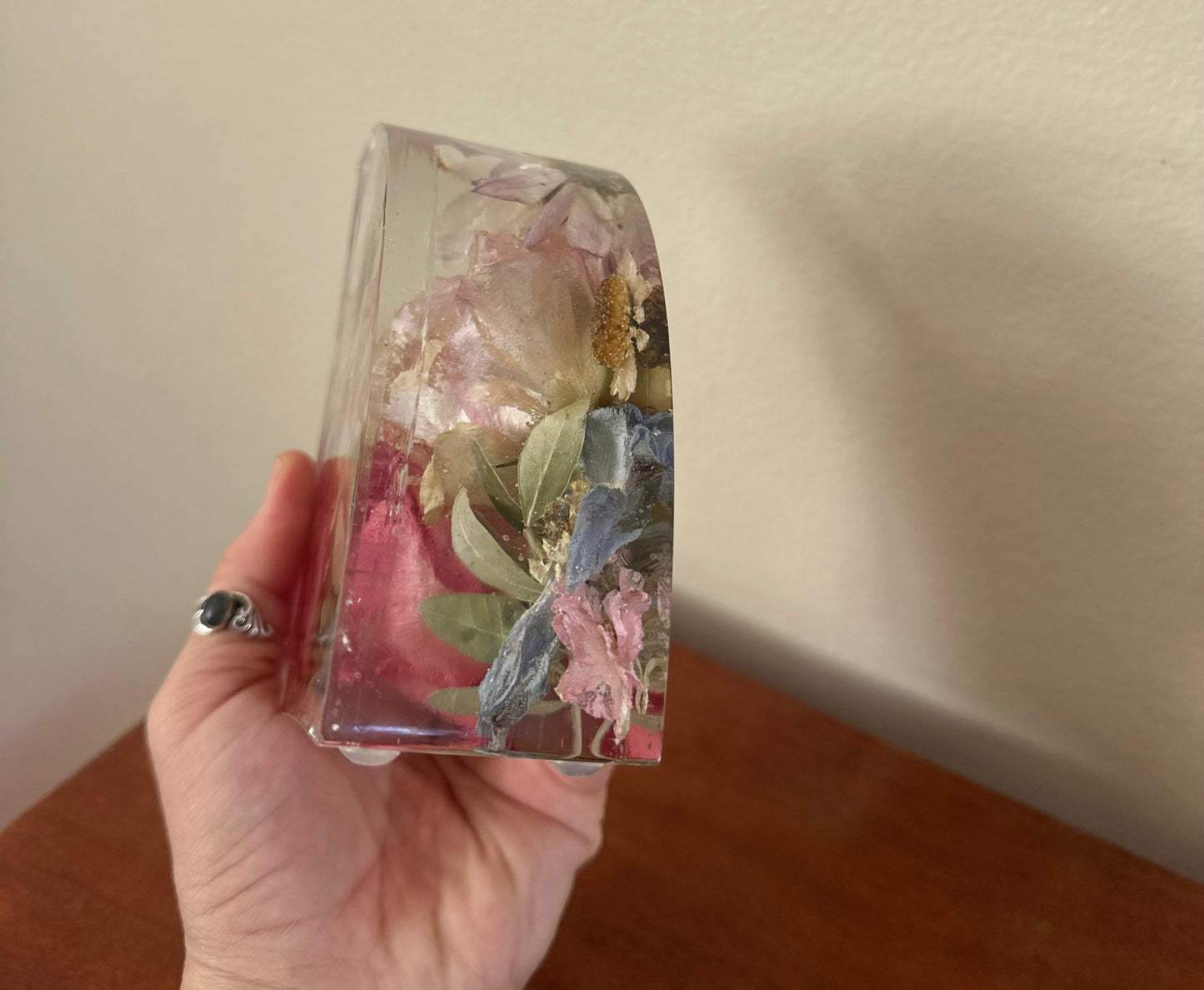 Flower preservation book ends