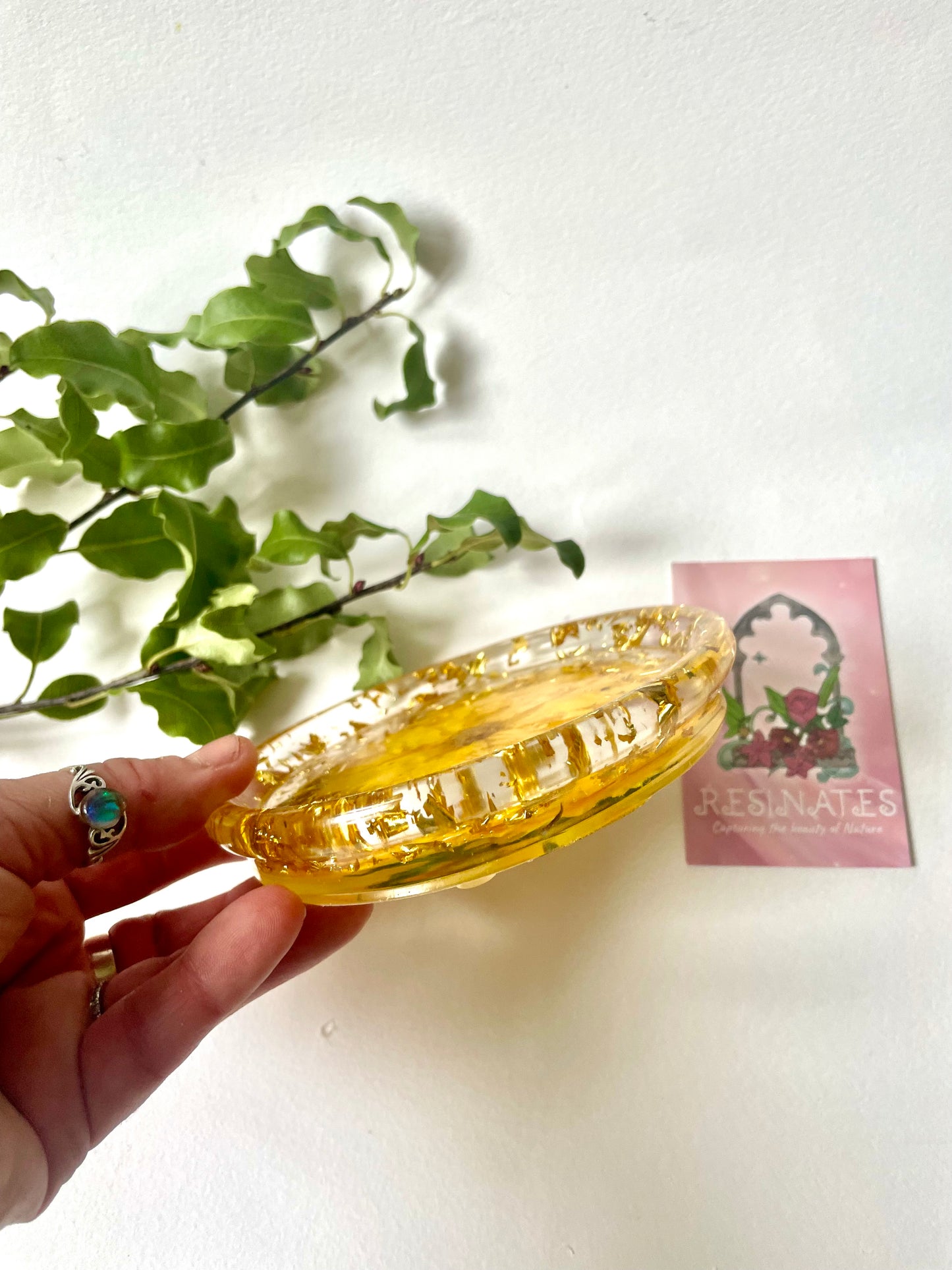 Real rose resin trinket dish