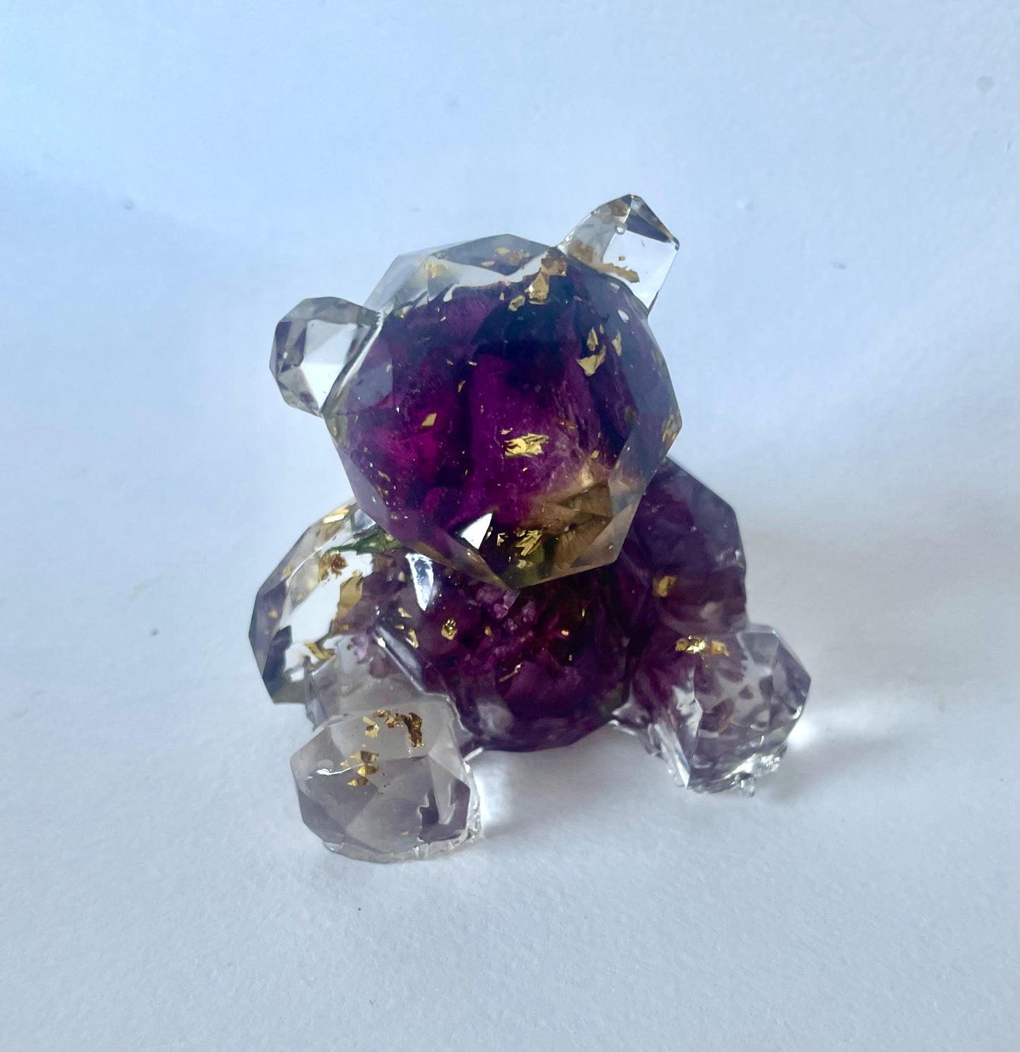 Flower preservation resin teddy bear