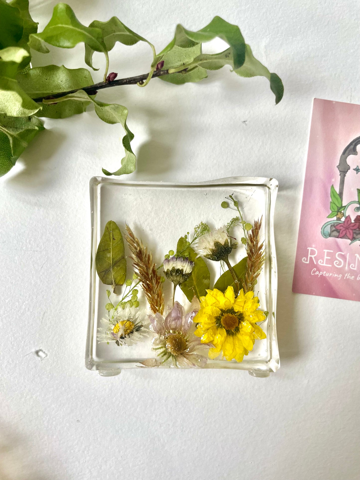 Minature wildflower resin scene