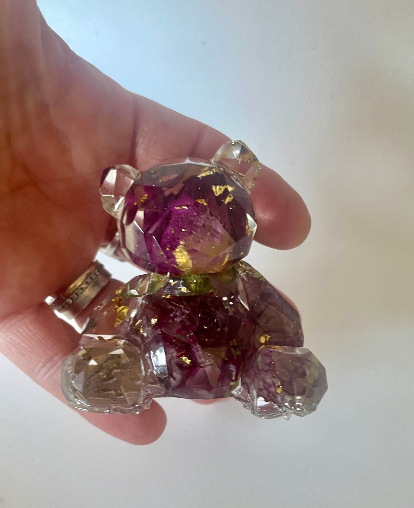 Flower preservation resin teddy bear