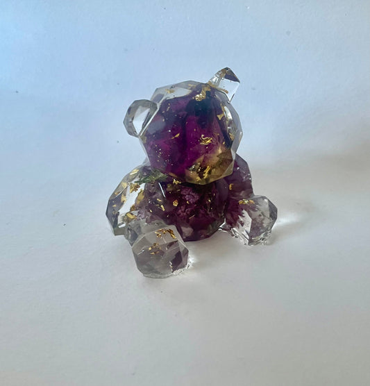Flower preservation resin teddy bear