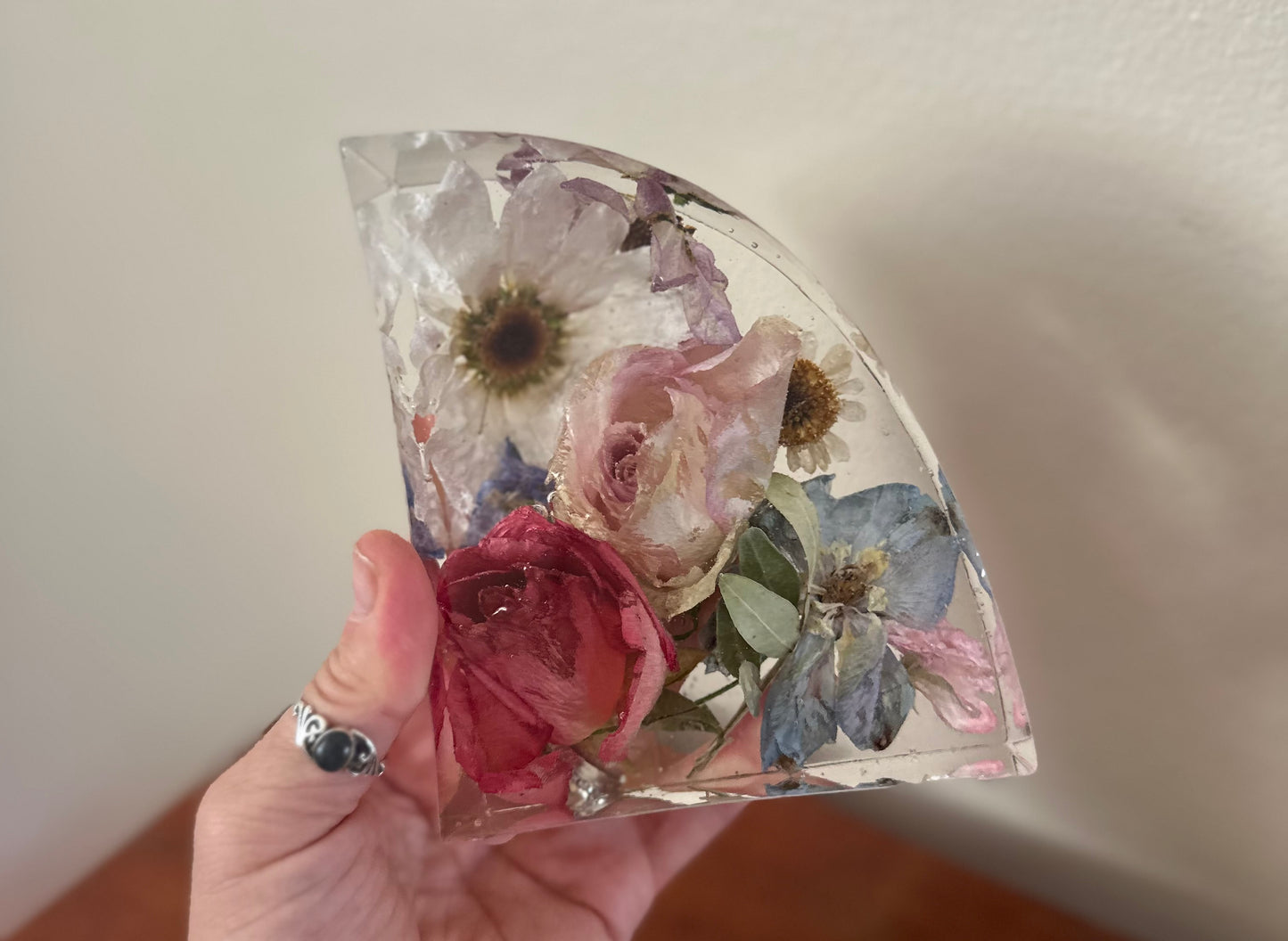 Flower preservation book ends