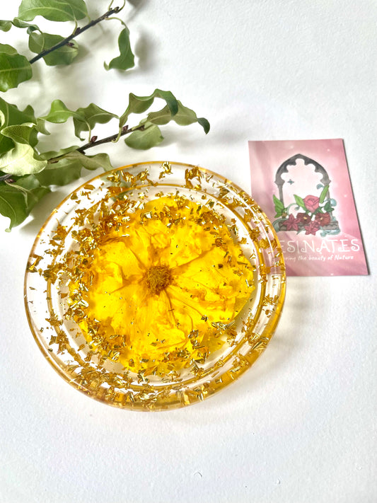 Real rose resin trinket dish