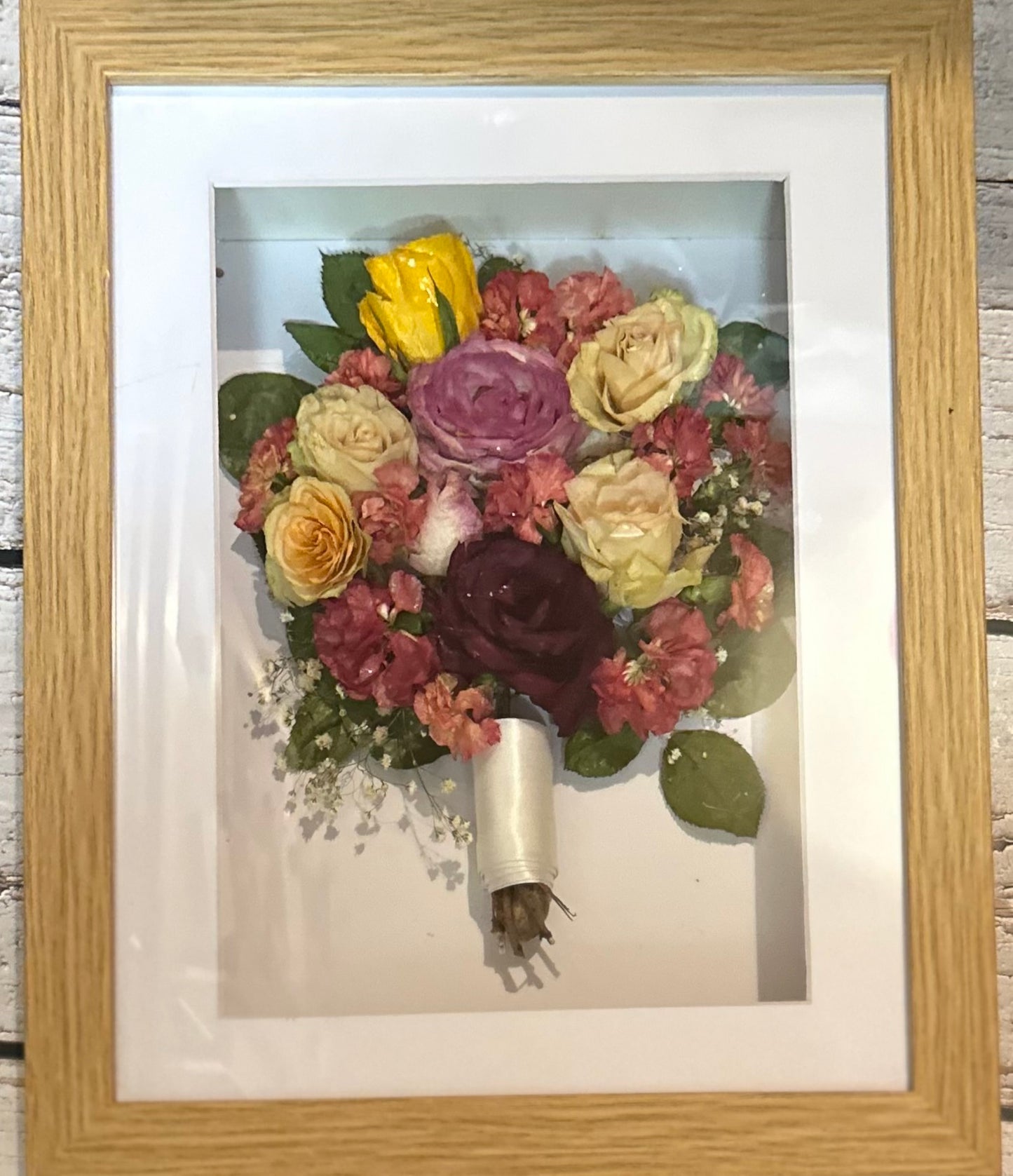 Dried flower preservation frame