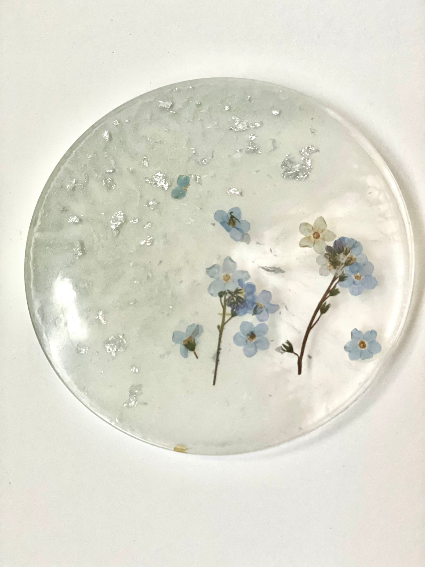 Forget me not resin coasters