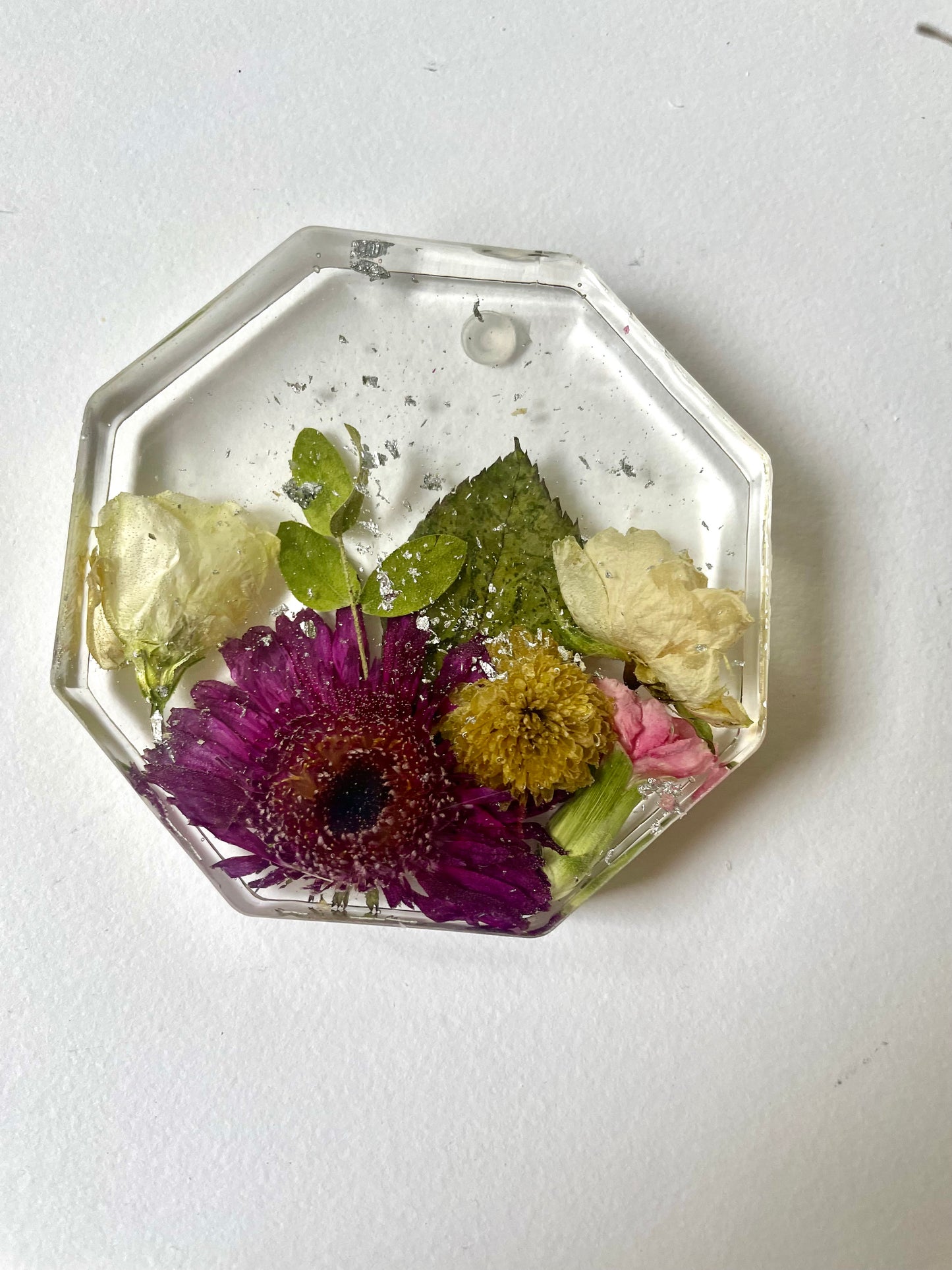 Octagonal flower preservation coasters