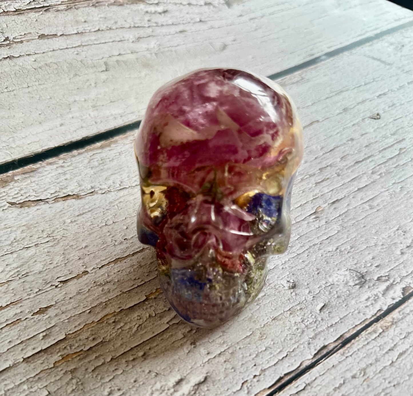 Flower preservation resin skull