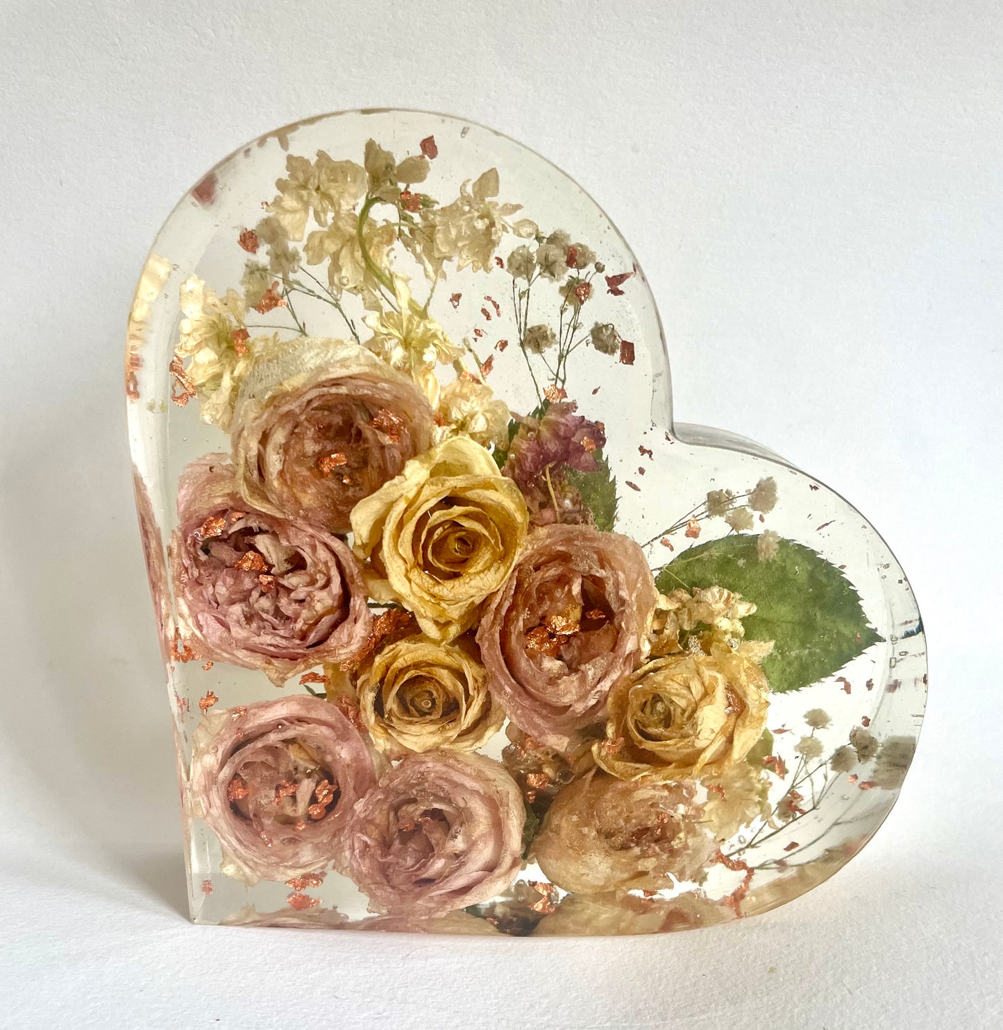 Large flower preservation heart