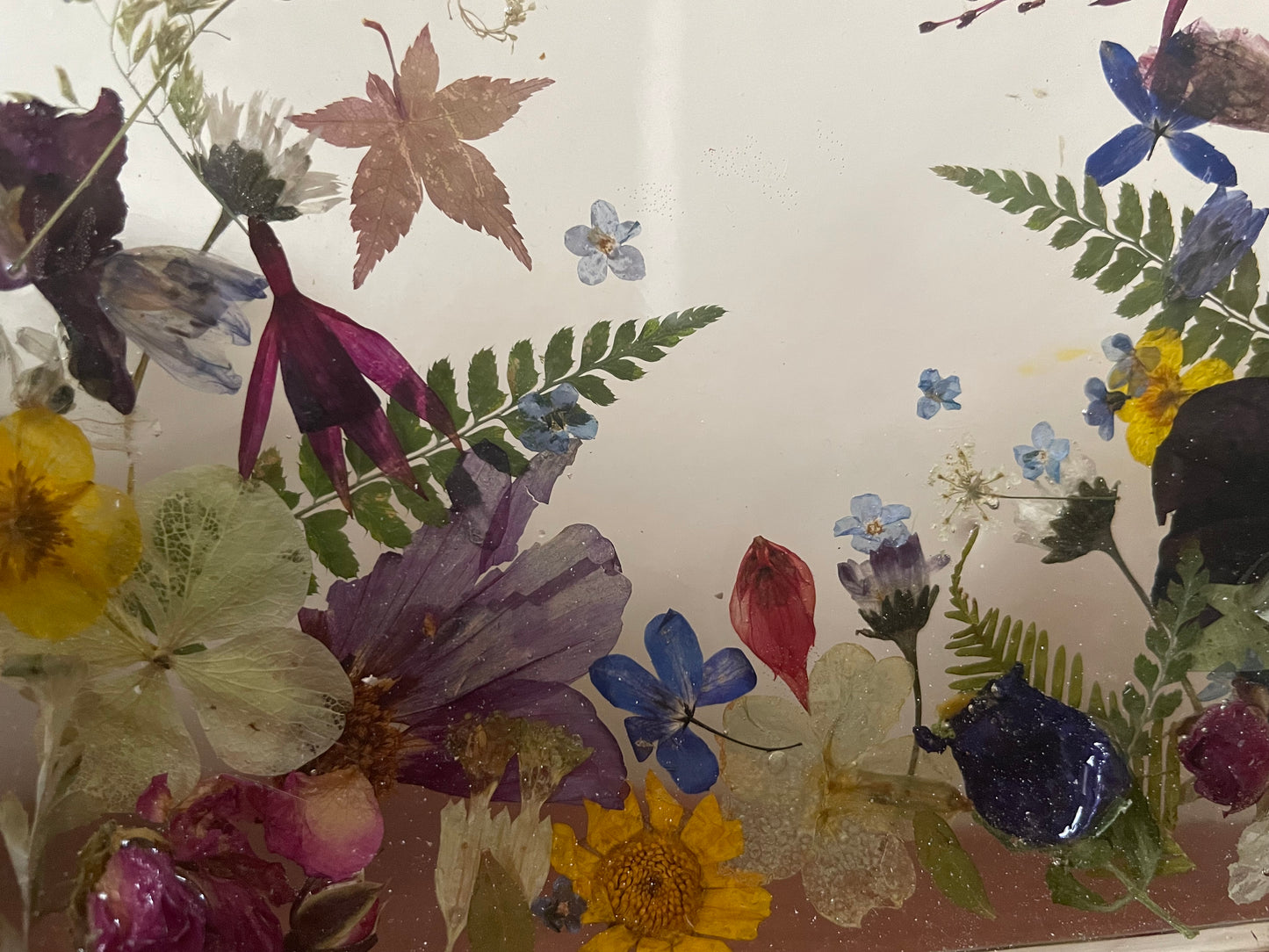 Wildflower and resin wall art