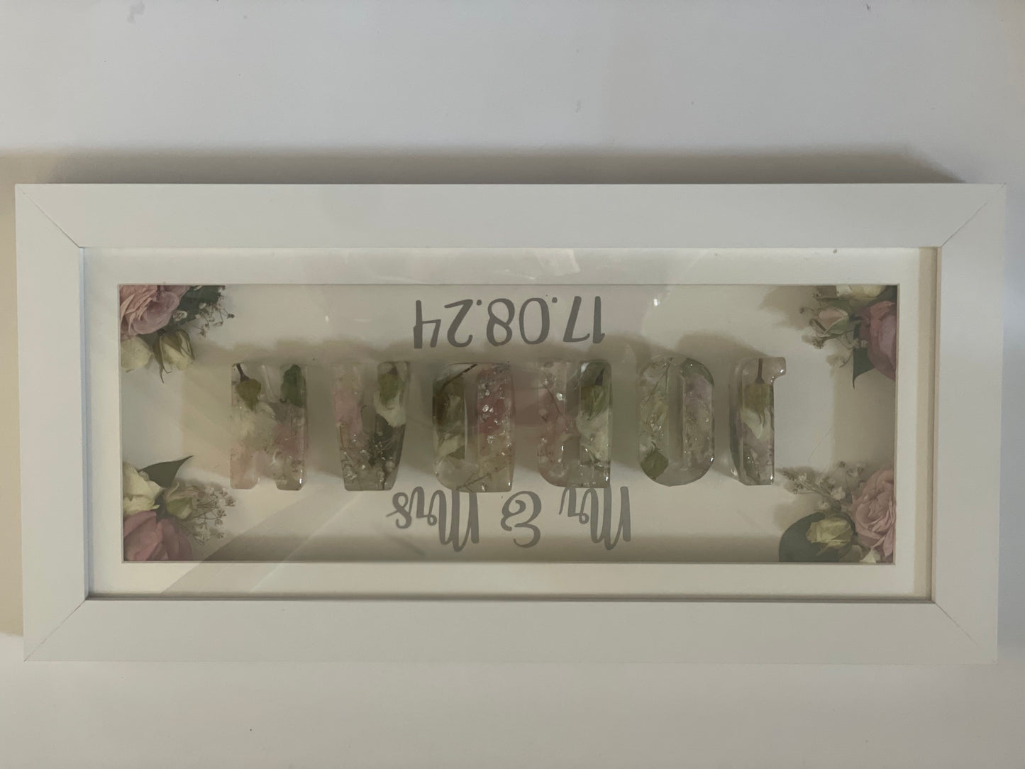 Flower preservation Name frame