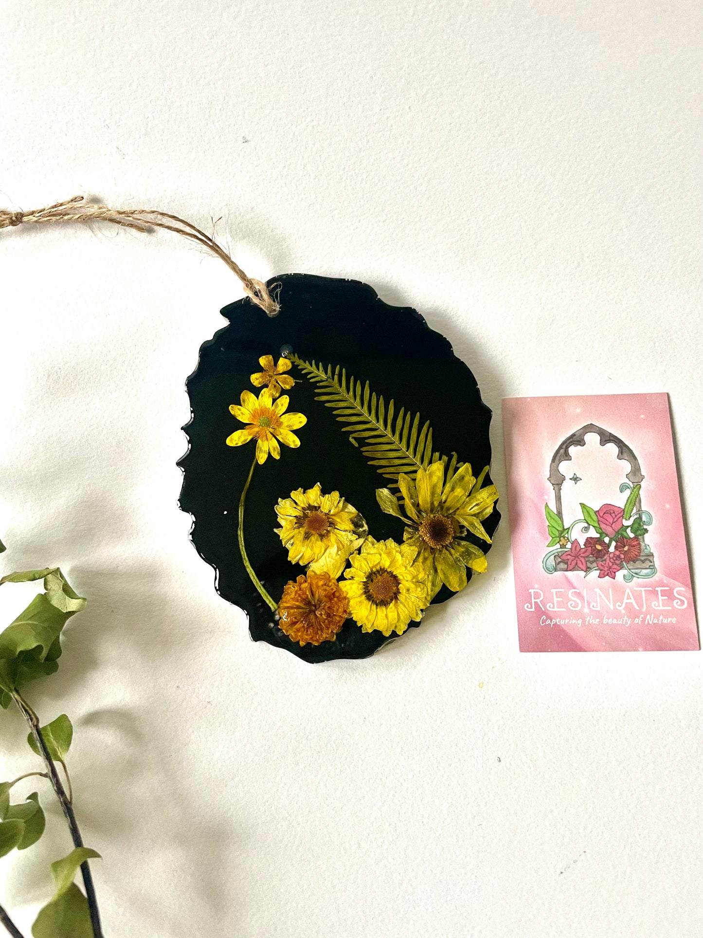 Spring flower geode wall hanging