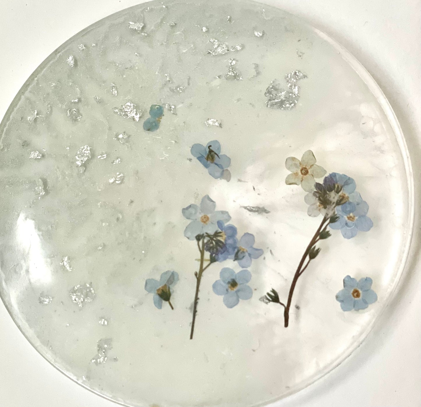 Forget me not resin coasters