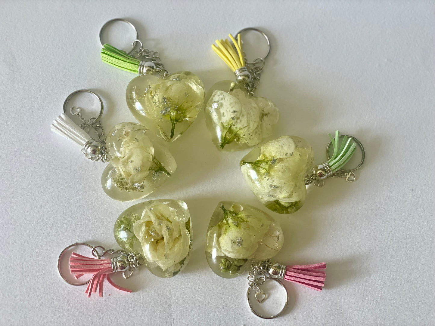 Flower preservation key ring