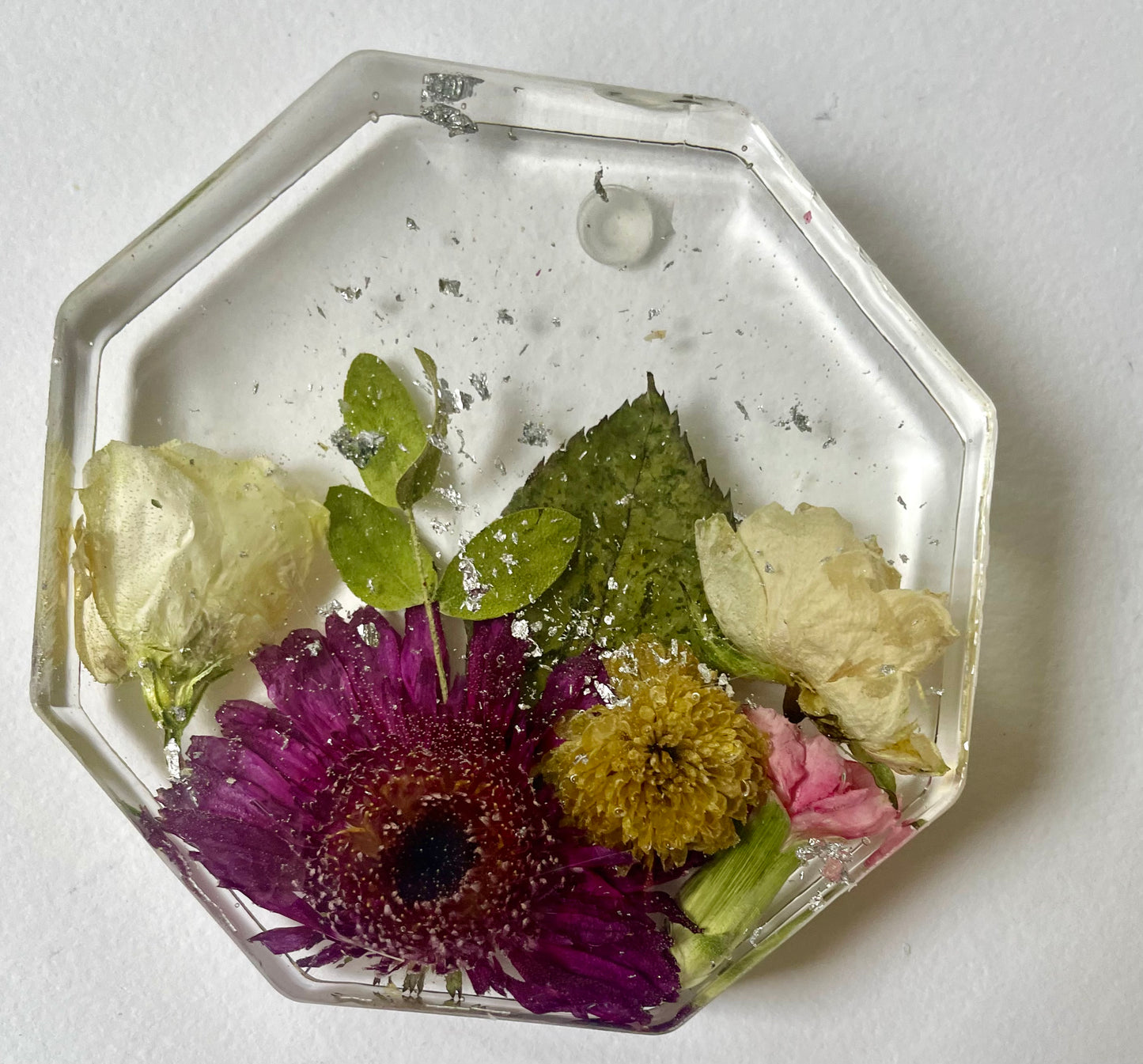 Octagonal flower preservation coasters