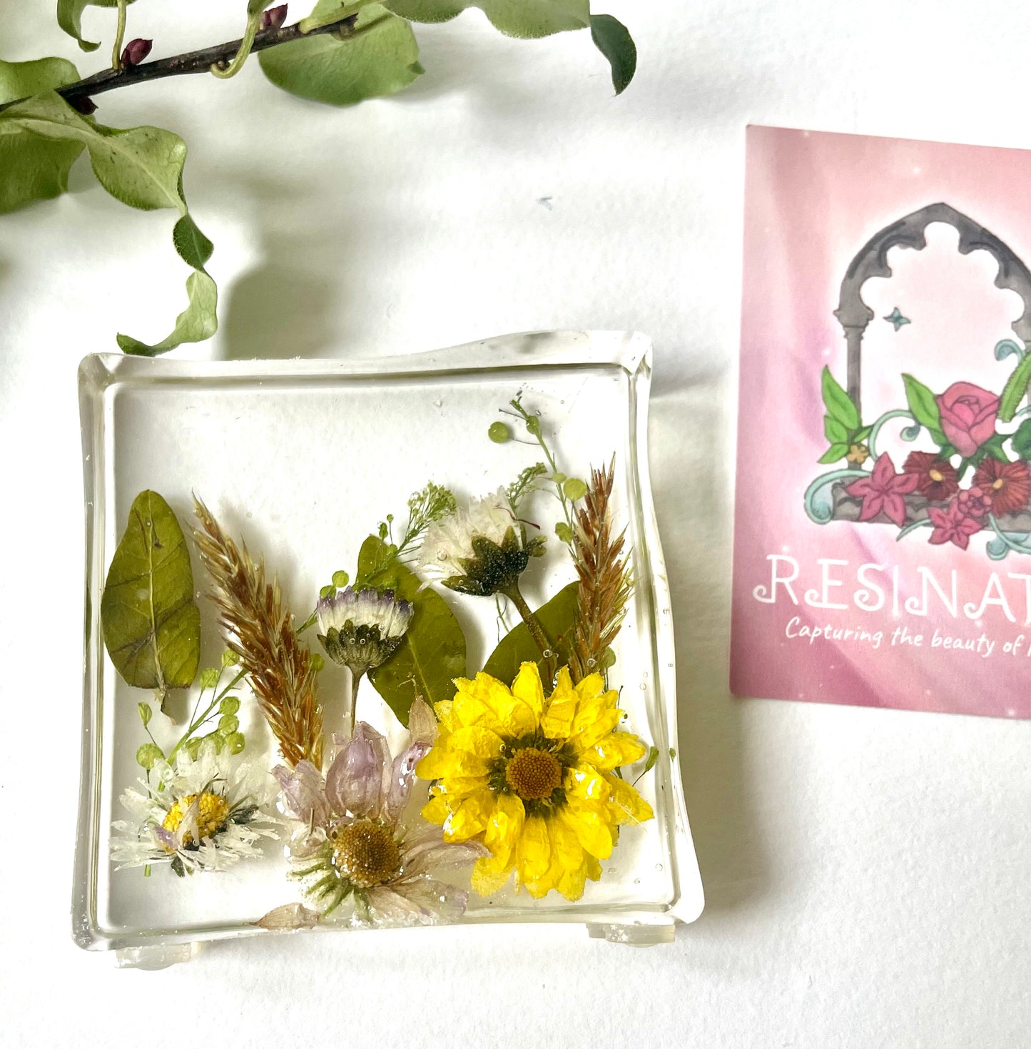 Minature wildflower resin scene