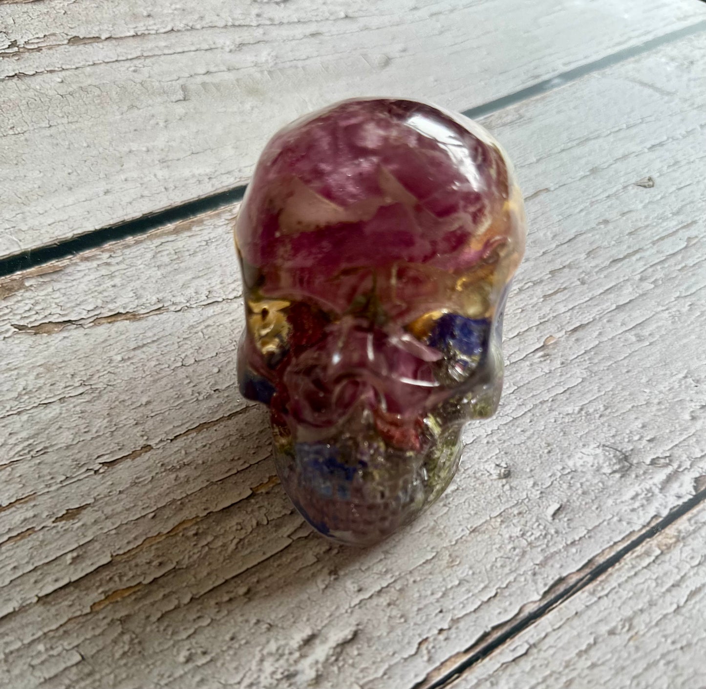 Flower preservation resin skull