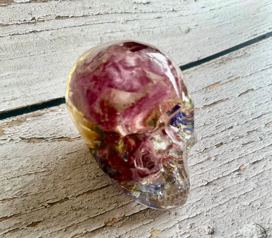 Flower preservation resin skull
