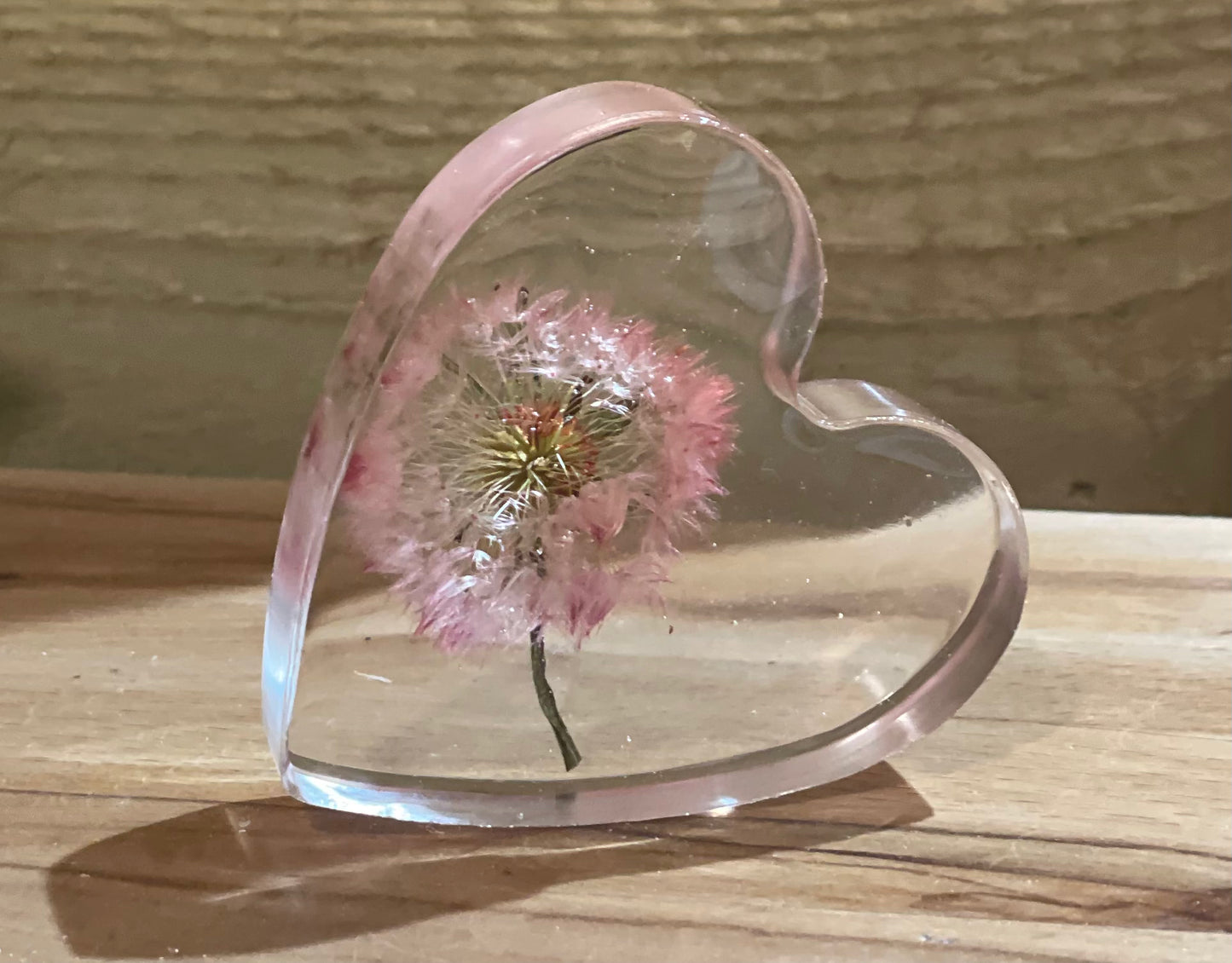 Real dandelion set in resin freestanding gift for her, military child gift, dandelion wishes