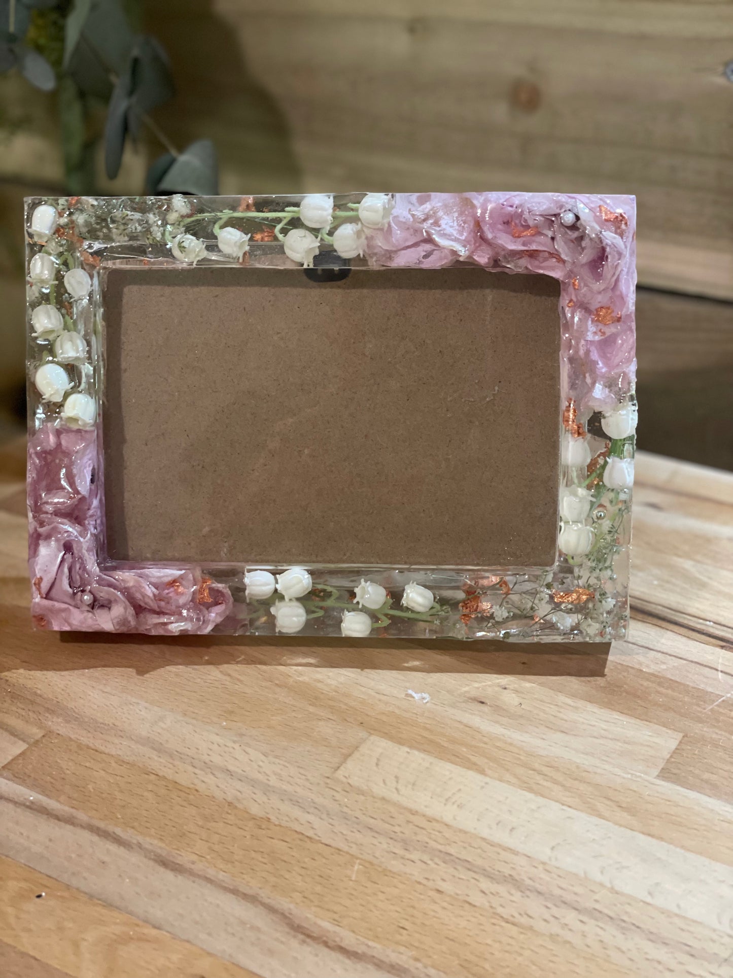 Flower preservation resin photo frame