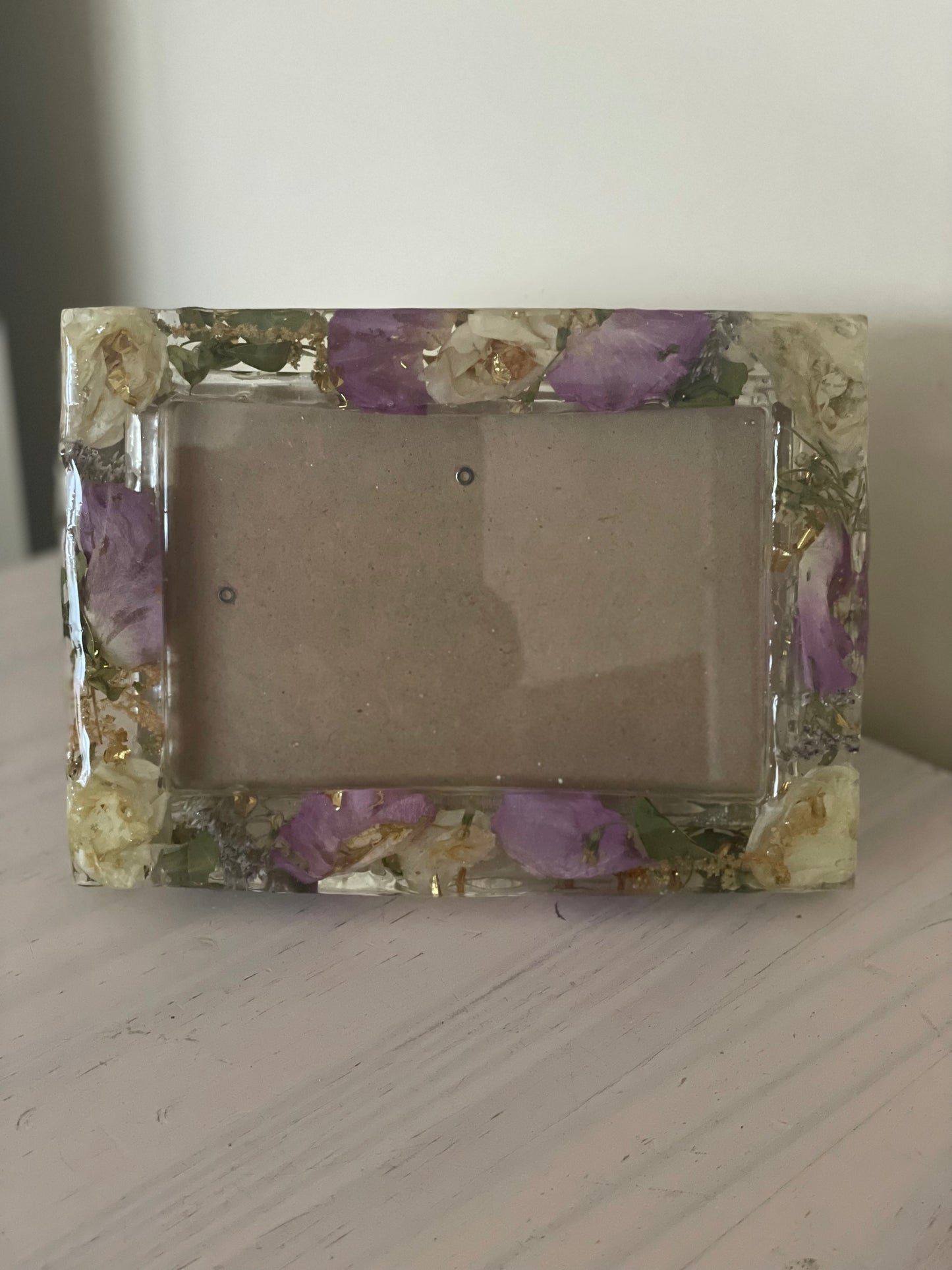 Flower preservation resin photo frame