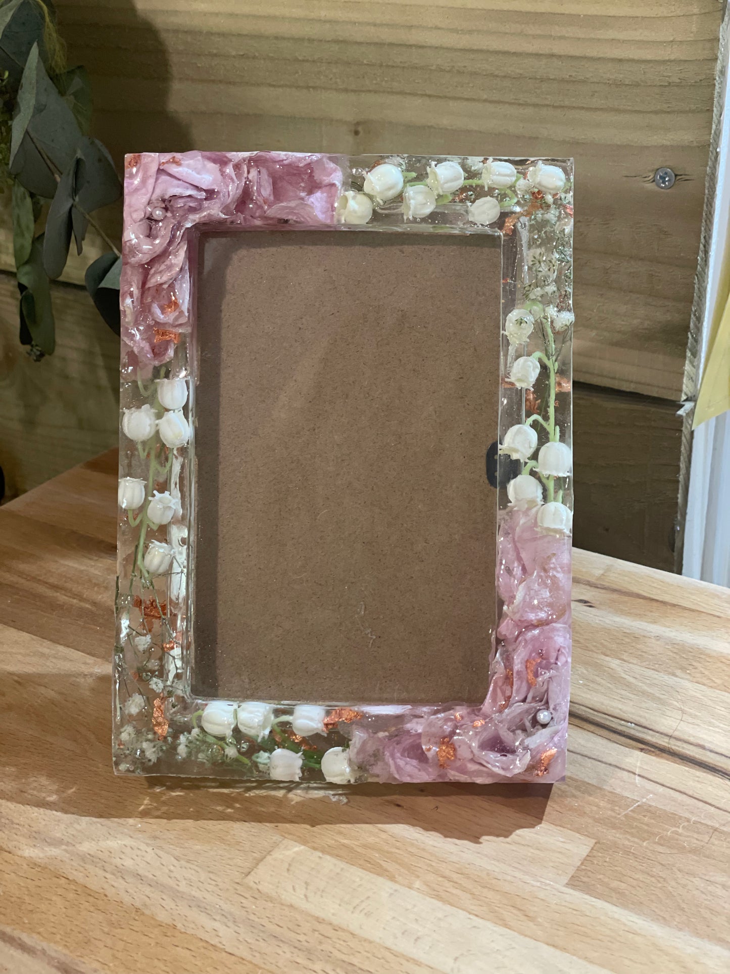 Flower preservation resin photo frame