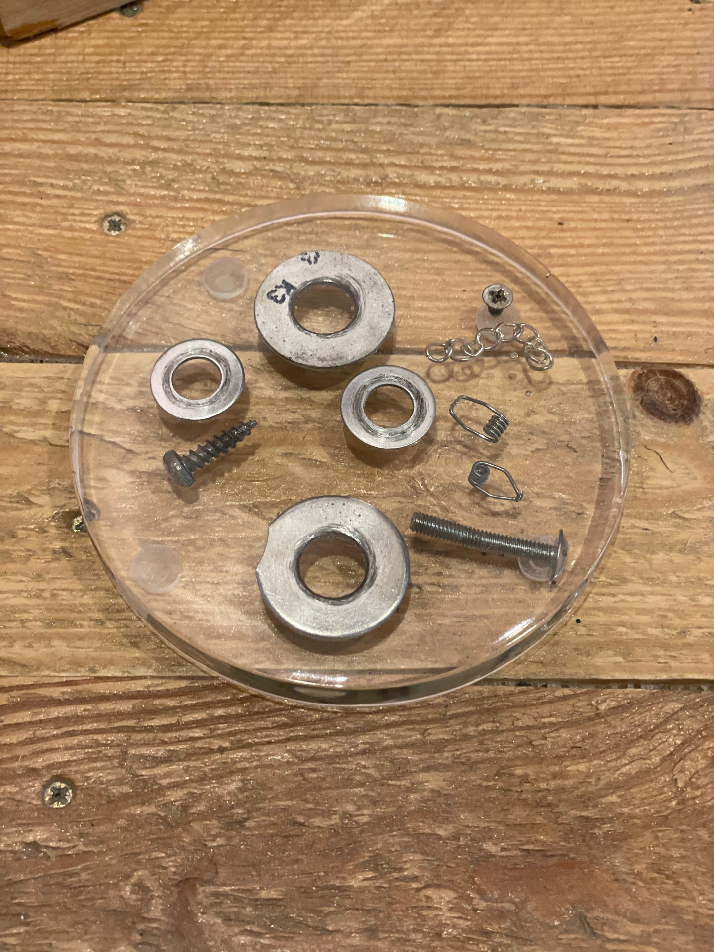 Resin coaster with nuts and bolts for DIY enthusiast