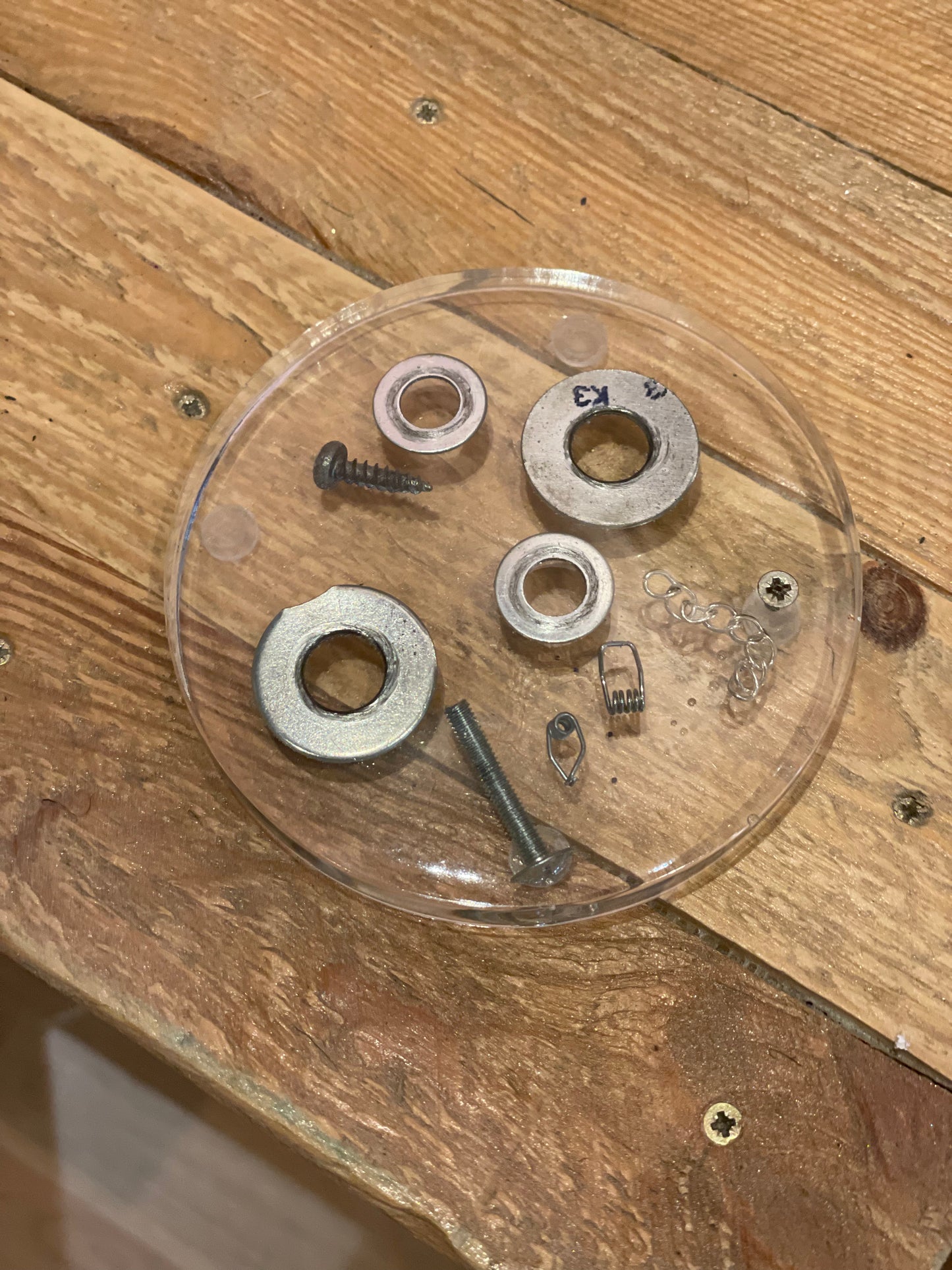 Resin coaster with nuts and bolts for DIY enthusiast