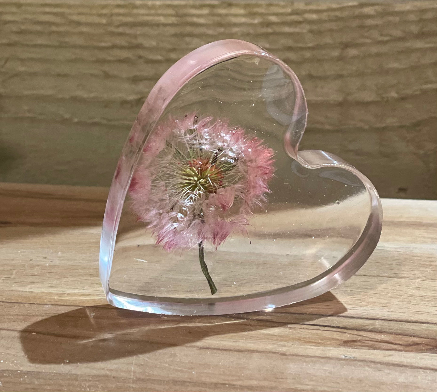 Real dandelion set in resin freestanding gift for her, military child gift, dandelion wishes