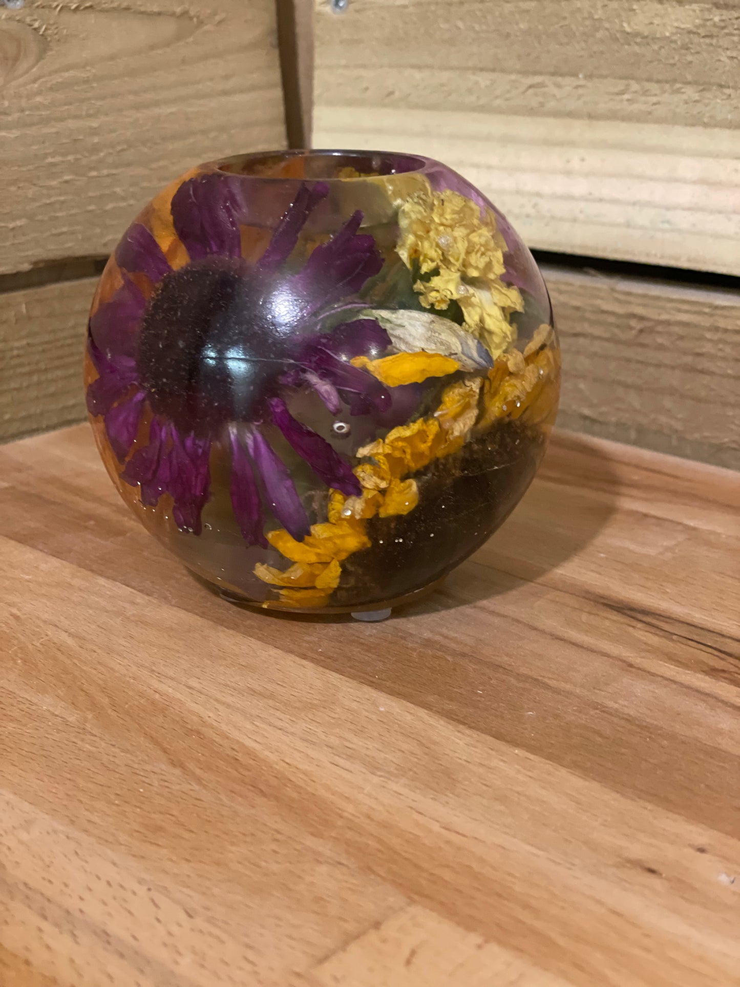 Flower preservation candle holder