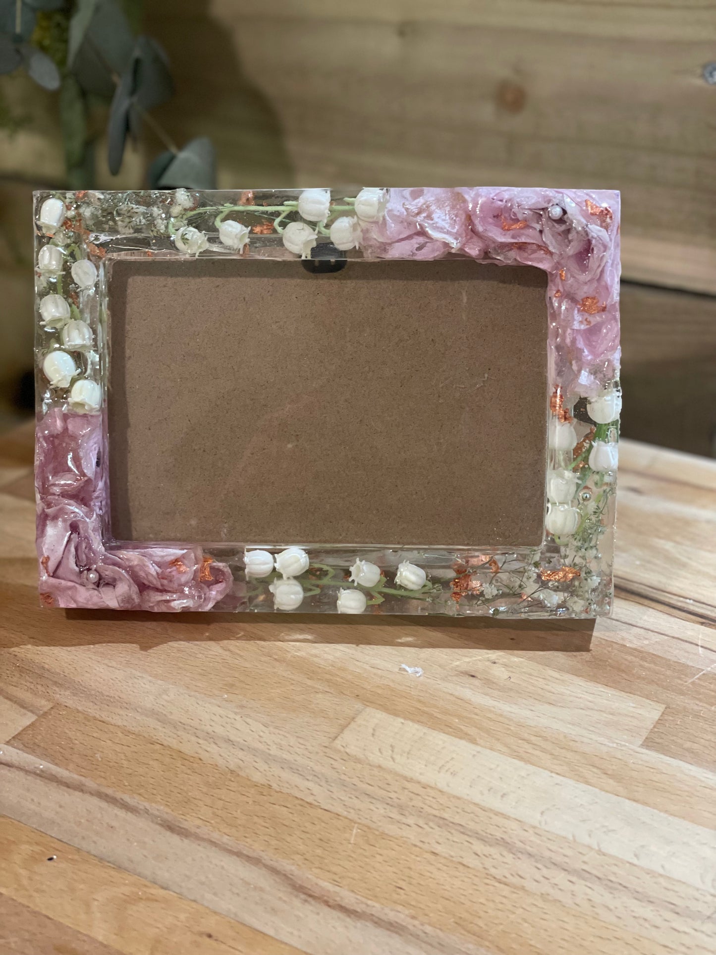 Flower preservation resin photo frame