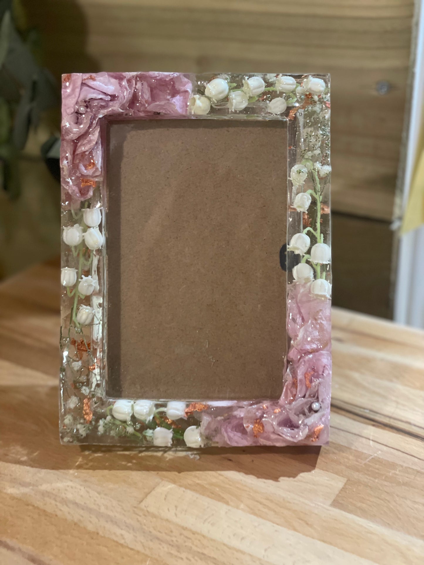 Flower preservation resin photo frame