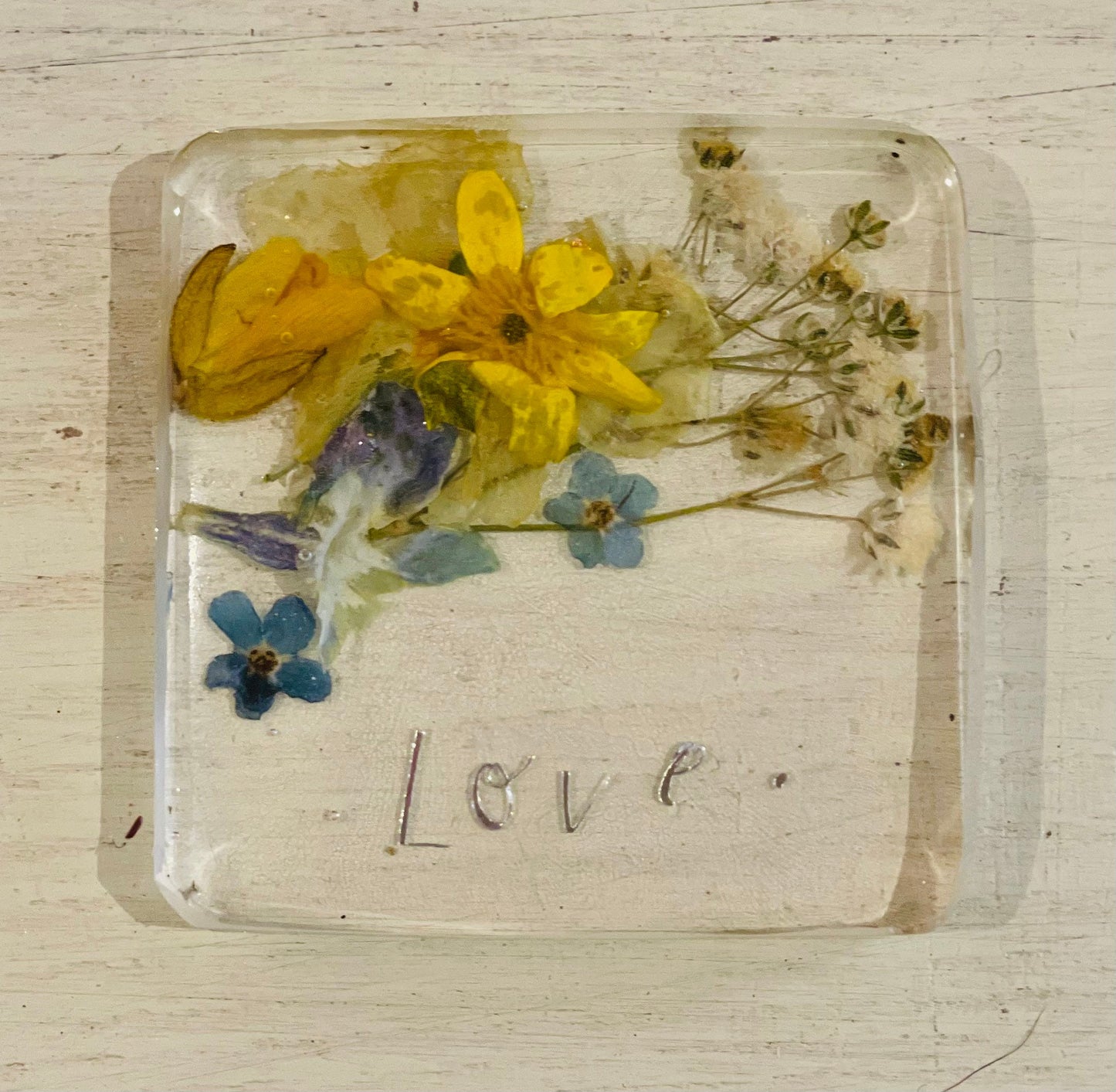 Real flowers in resin gift,personalised gift for her,Mum birthday gift,grandparent gift,resin pocket hug,birthday gift for her,