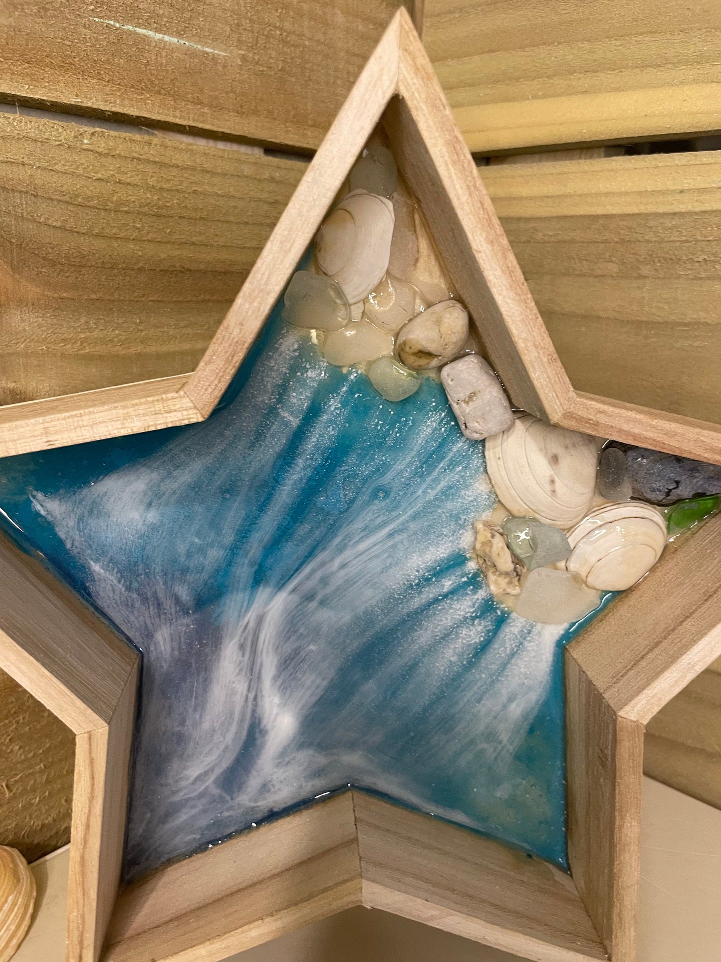 Unique star shaped resin waves trinket dish, gift for beach lover, coastal home decor gift, ocean decor gift for her, Mothers day gift