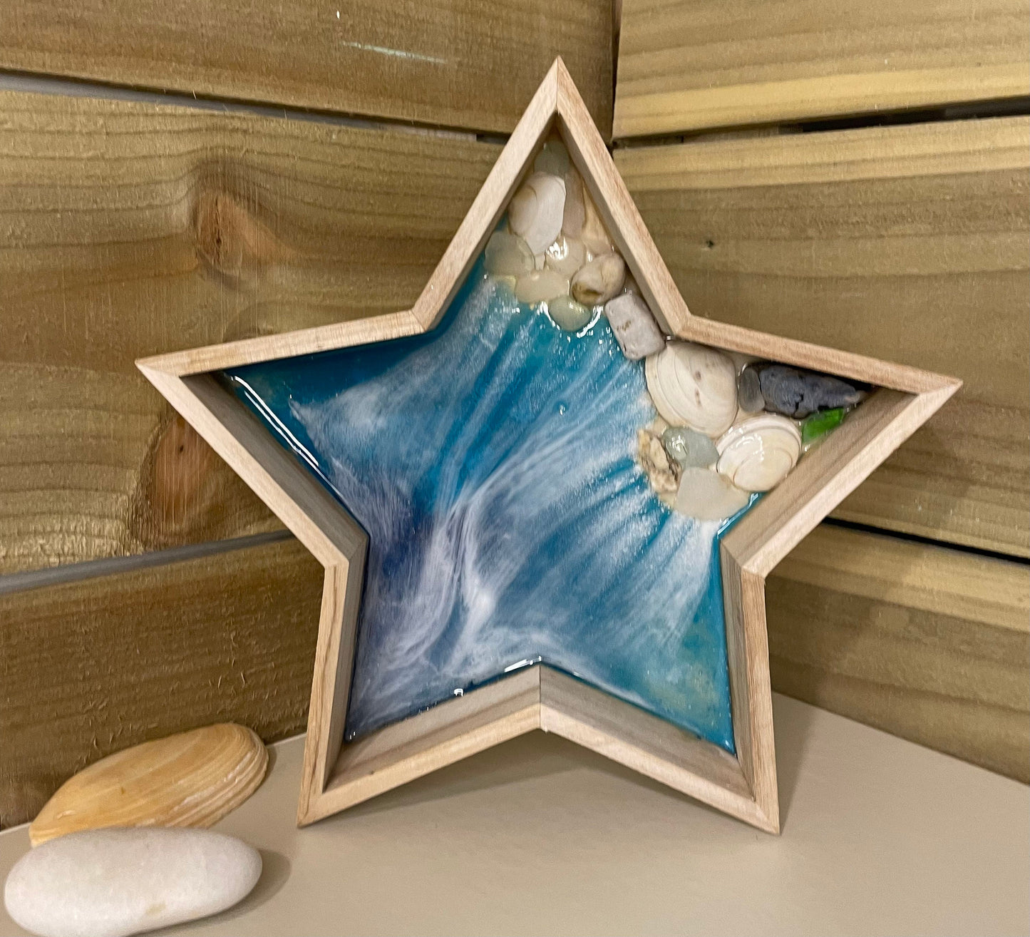 Unique star shaped resin waves trinket dish, gift for beach lover, coastal home decor gift, ocean decor gift for her, Mothers day gift