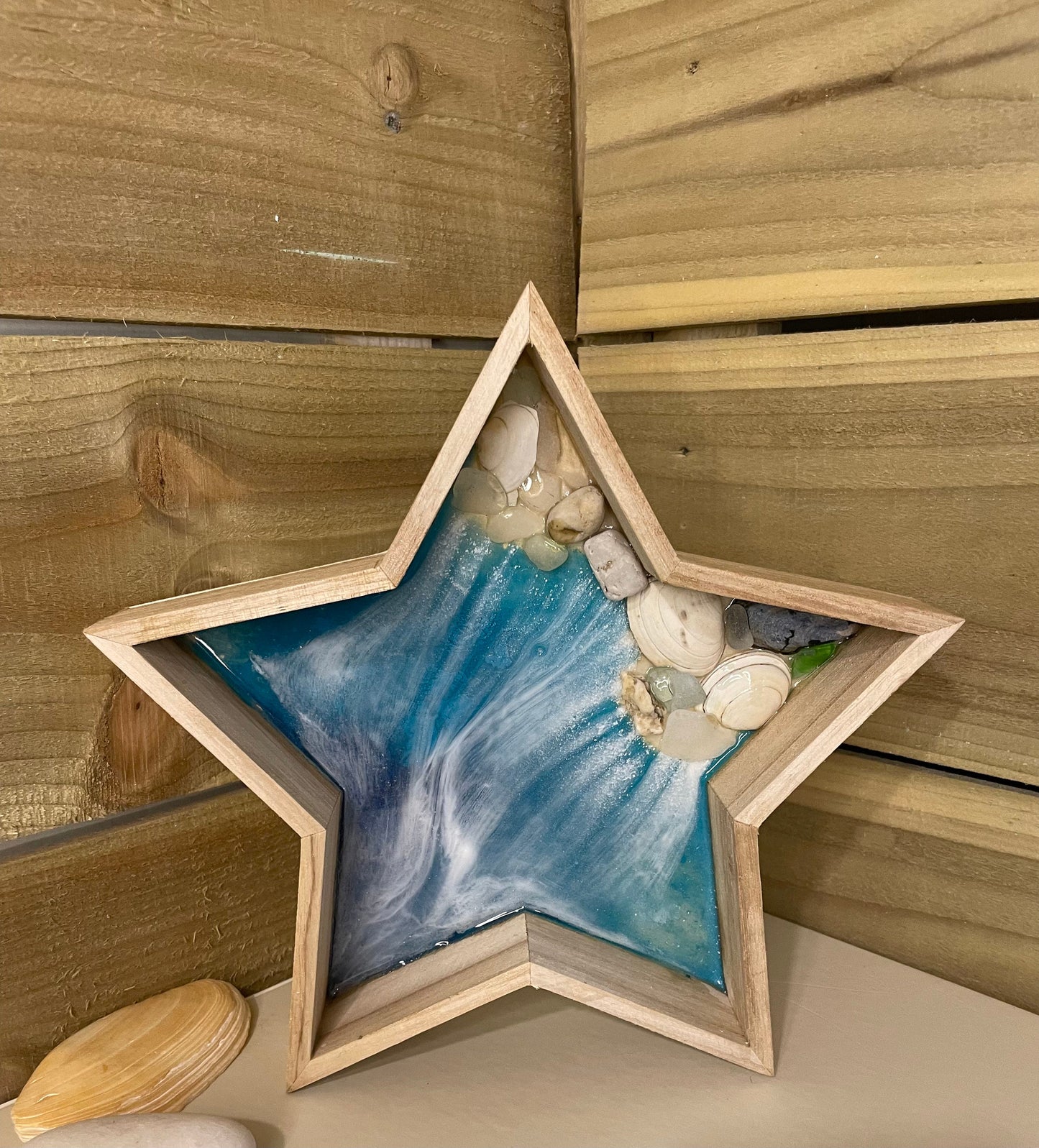 Unique star shaped resin waves trinket dish, gift for beach lover, coastal home decor gift, ocean decor gift for her, Mothers day gift