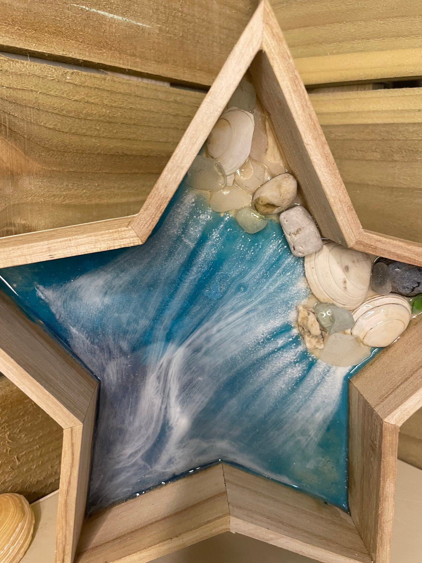 Unique star shaped resin waves trinket dish, gift for beach lover, coastal home decor gift, ocean decor gift for her, Mothers day gift