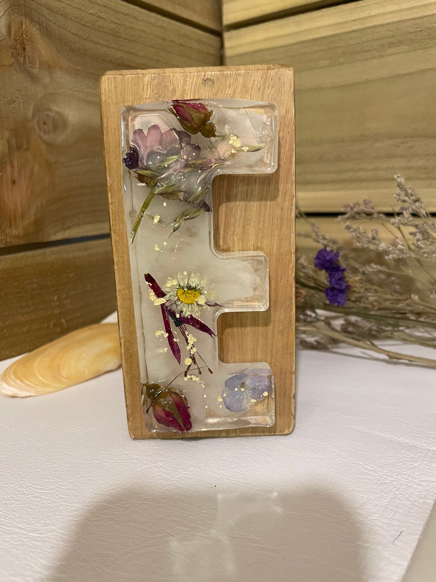 Love sign made from real flowers in resin and reclaimed wood, love gift for her, anniversary gift for special couple, unique wedding gift,