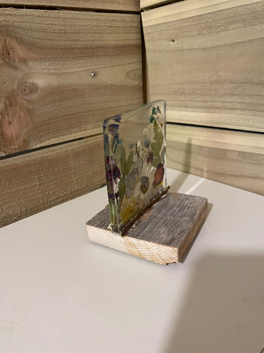 Wildflower and resin unique freestanding home decor, gift for her, birthday gift for nature lovers, Mothers Day gift, flower resin ornament,