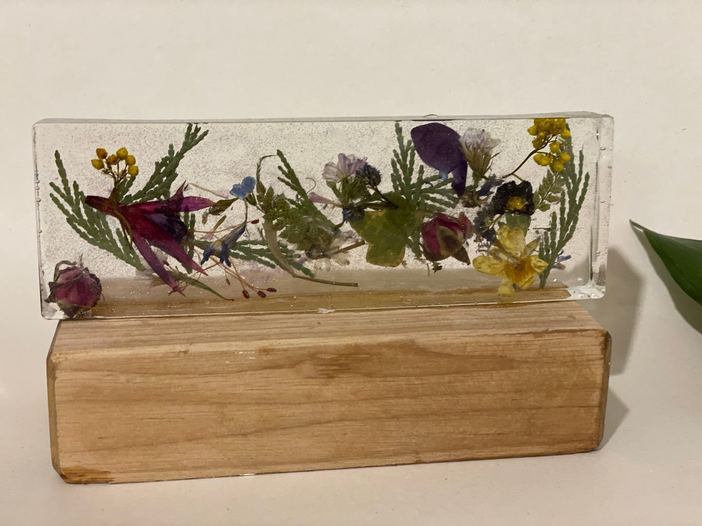 Wildflower and resin unique freestanding home decor, gift for her,  birthday gift for nature lovers, English garden, Mother’s Day gift