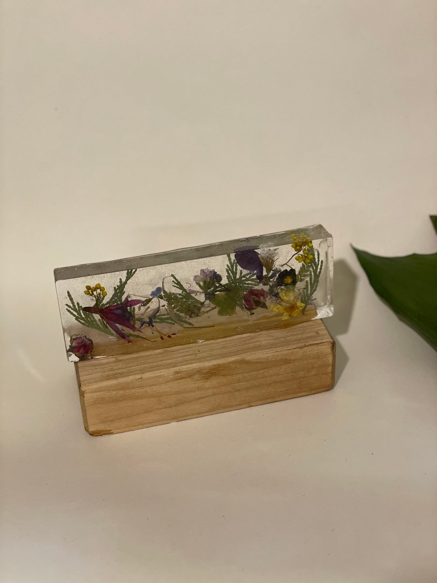 Wildflower and resin unique freestanding home decor, gift for her,  birthday gift for nature lovers, English garden, Mother’s Day gift