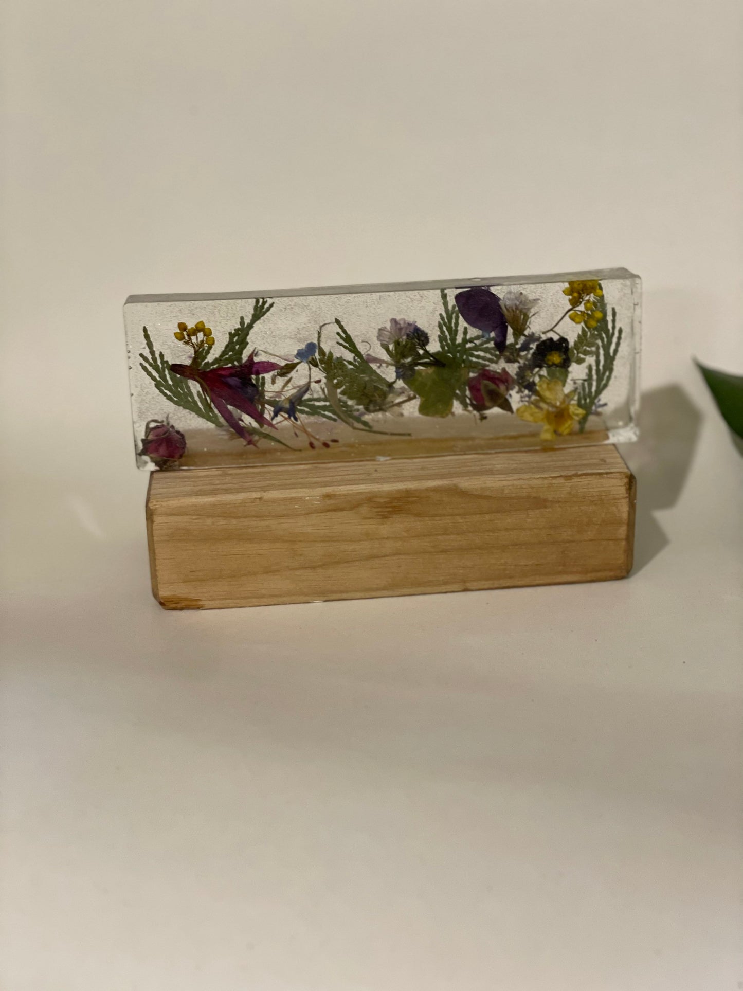 Wildflower and resin unique freestanding home decor, gift for her,  birthday gift for nature lovers, English garden, Mother’s Day gift