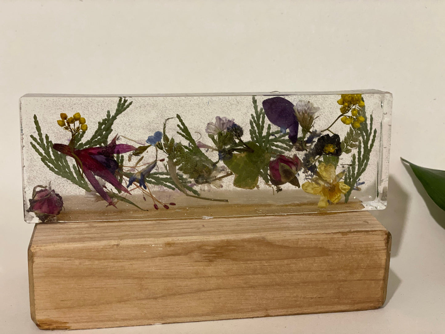 Wildflower and resin unique freestanding home decor, gift for her,  birthday gift for nature lovers, English garden, Mother’s Day gift