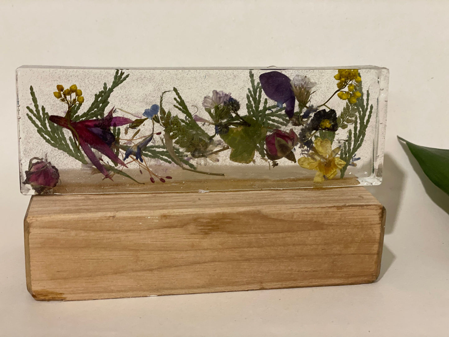 Wildflower and resin unique freestanding home decor, gift for her,  birthday gift for nature lovers, English garden, Mother’s Day gift