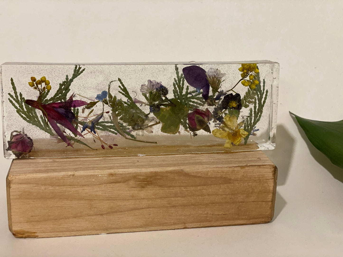 Wildflower and resin unique freestanding home decor, gift for her,  birthday gift for nature lovers, English garden, Mother’s Day gift