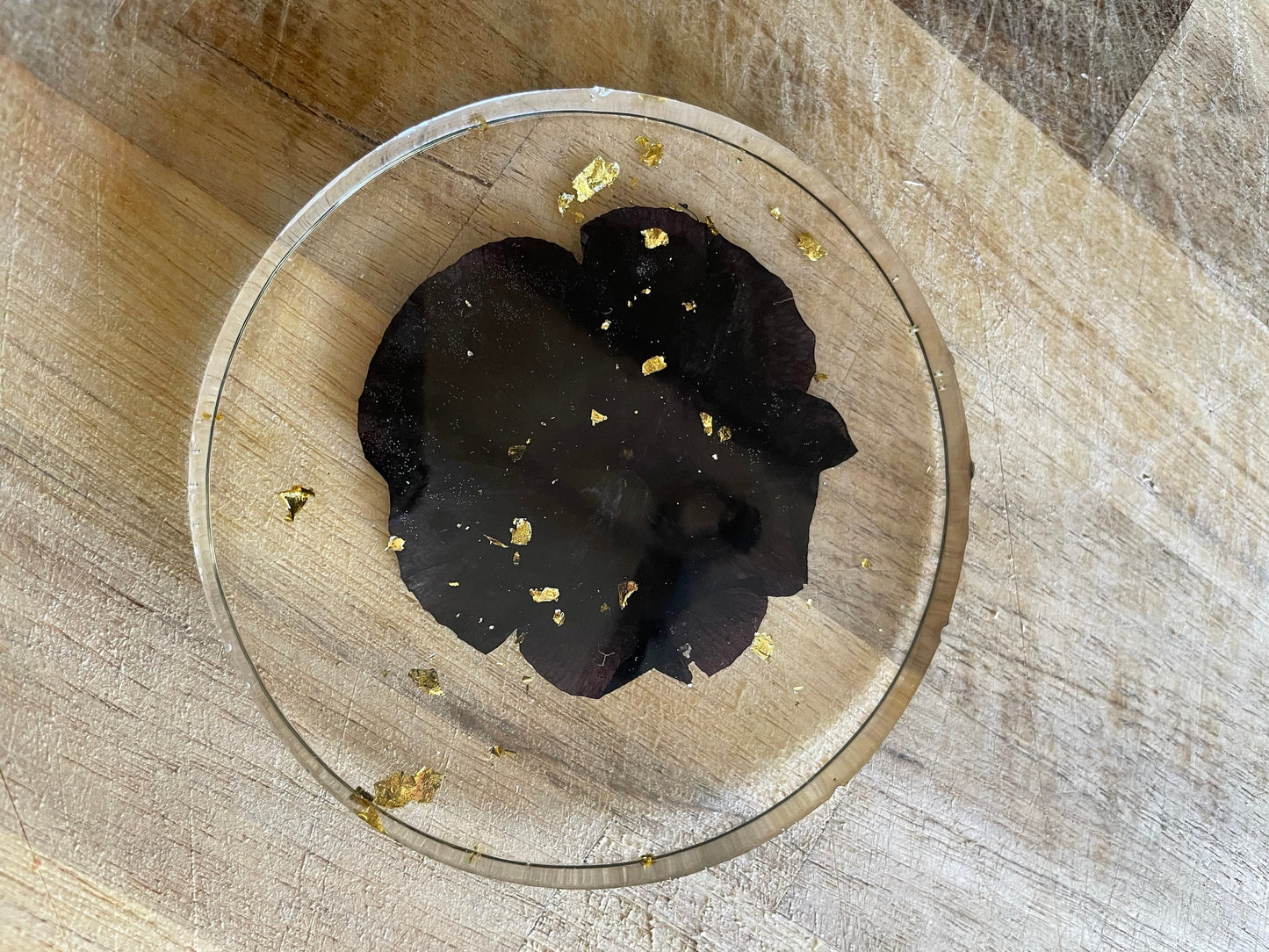 Real black flower coasters, set of 2 handmade resin coasters, gift for her, Christmas gift, pressed flower coasters for her, unique gift